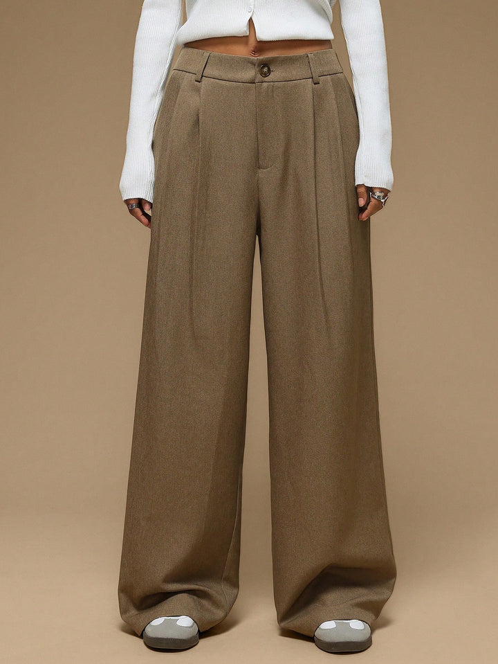 Brown Pleated Semi-Formal Trouser