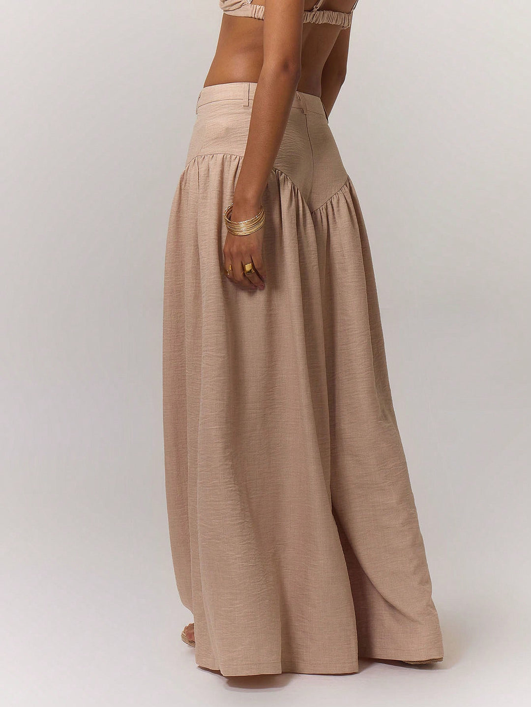 Khaki Ultra Baggy Pointed Waistband Pant