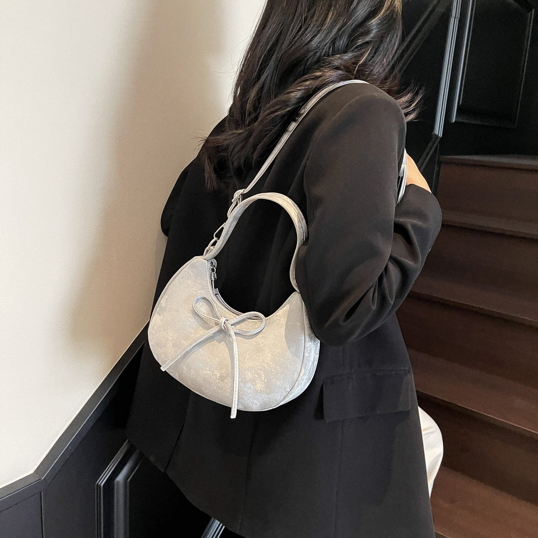Silver Moon Lit Bow Cross Bag