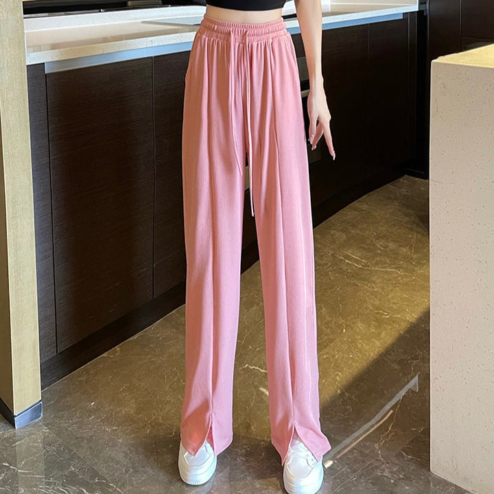 Pink Slit Hem Sweatpants