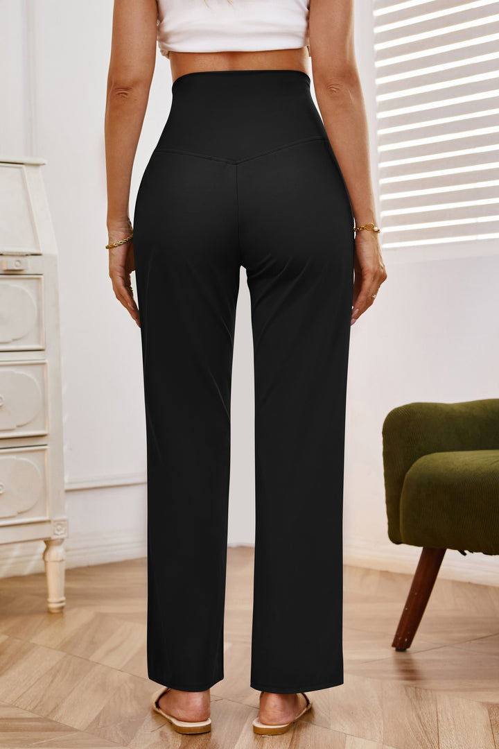 Black Elasticated Wide Leg Pants
