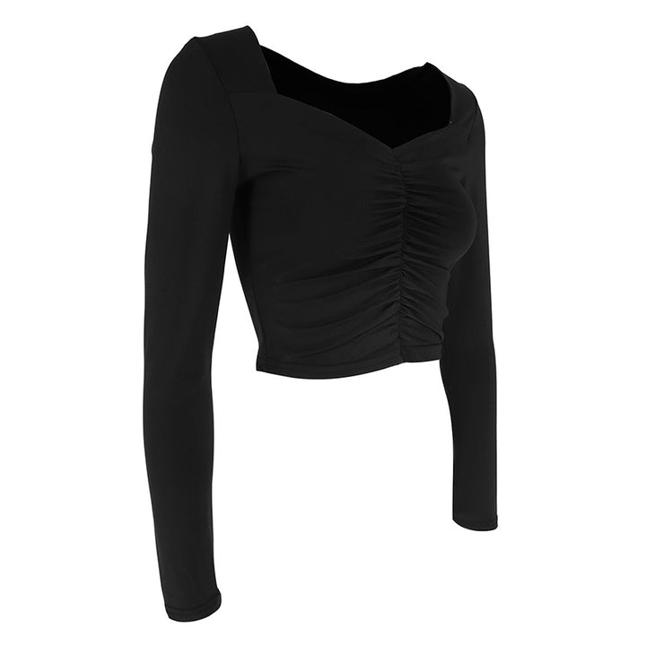 Black Sweetheart Neckline Top