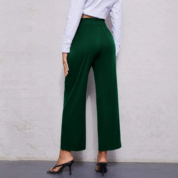 Green High Waist Ruffle Pant