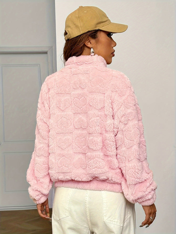 Pink Full Sleeve Fur Jacket