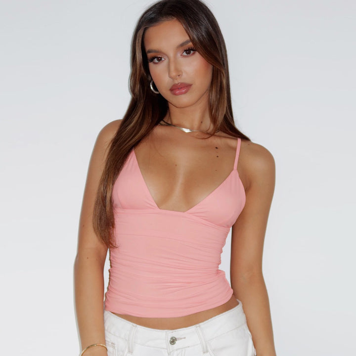 Pink Cami Strap Knit Top