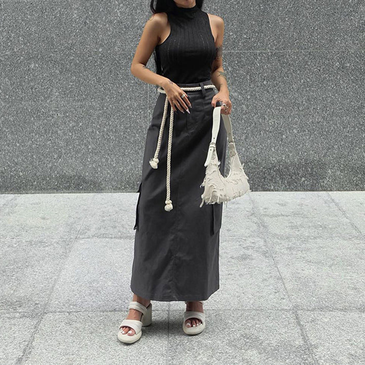 Grey A-Line  Skirt
