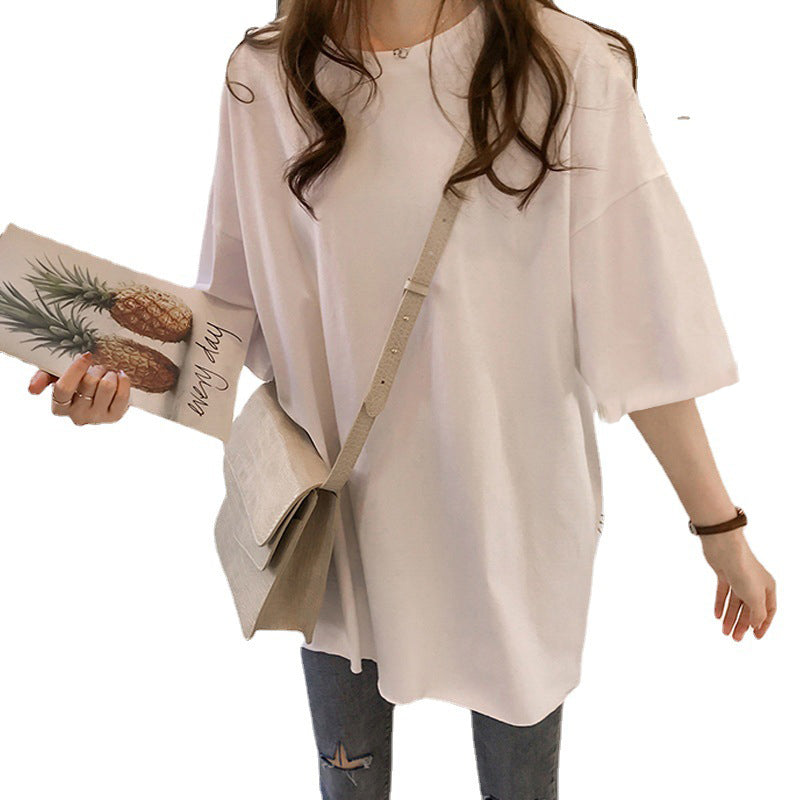 White Basic Solid Over-Sized T-Shirt