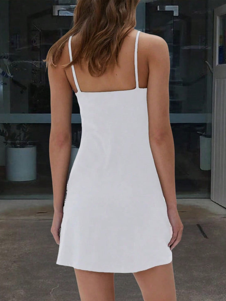 White Strappy Scoop Neck Slip Dress