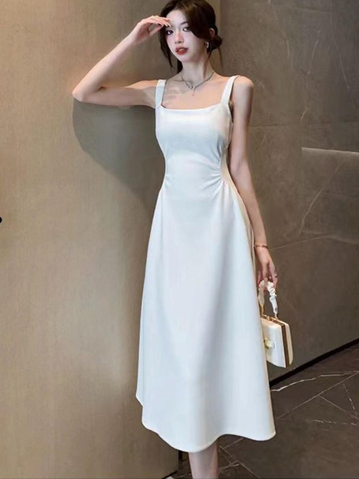 White Square Necked Dress