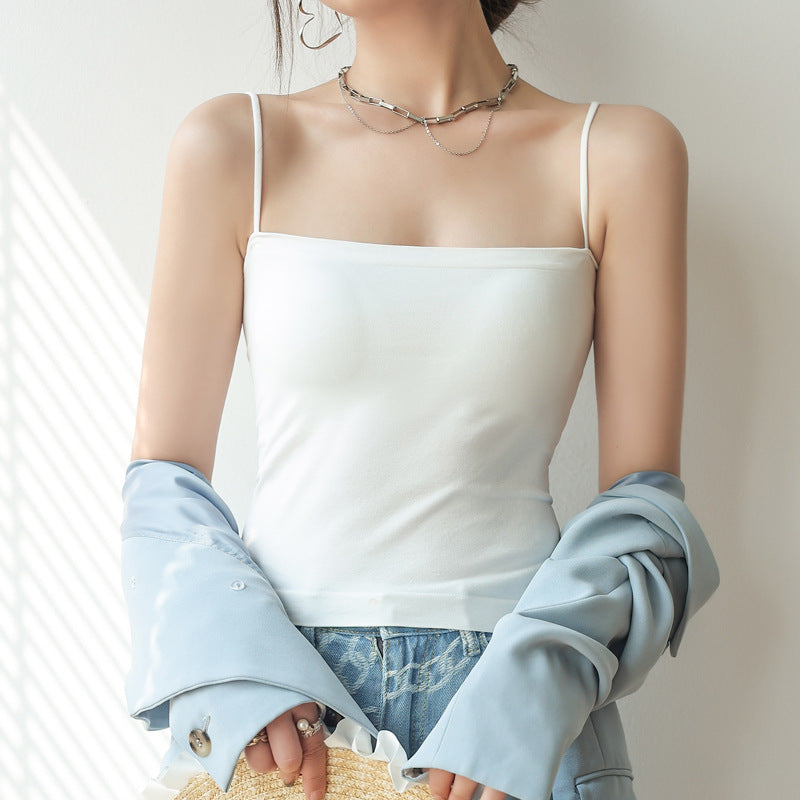 White Spaghetti Strap Cami Top