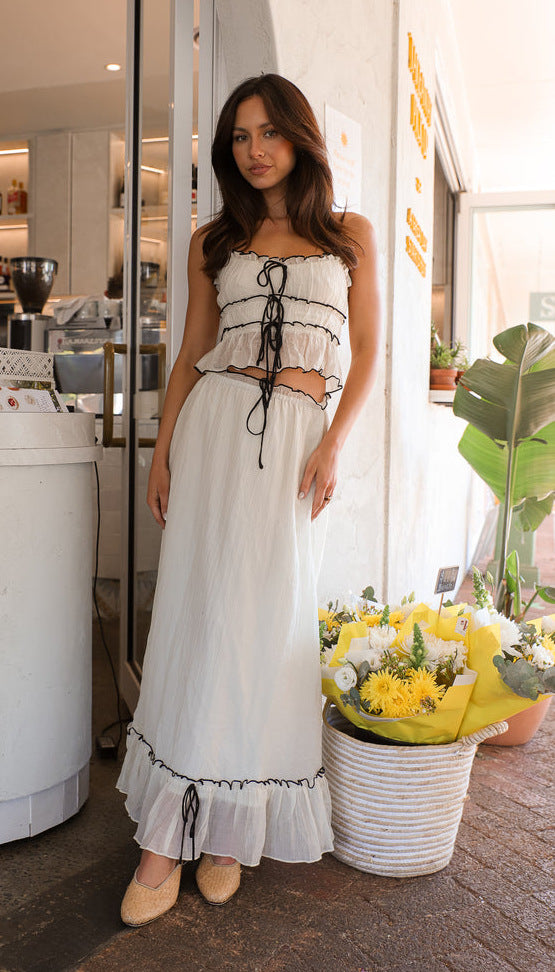 White Top And Skirt Co-Ord Set