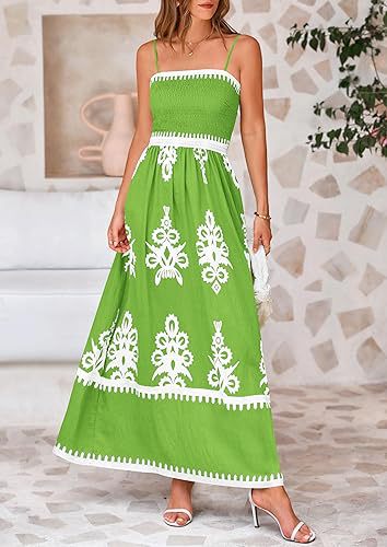 Lime Strappy Contrast Coloured Printed Dress