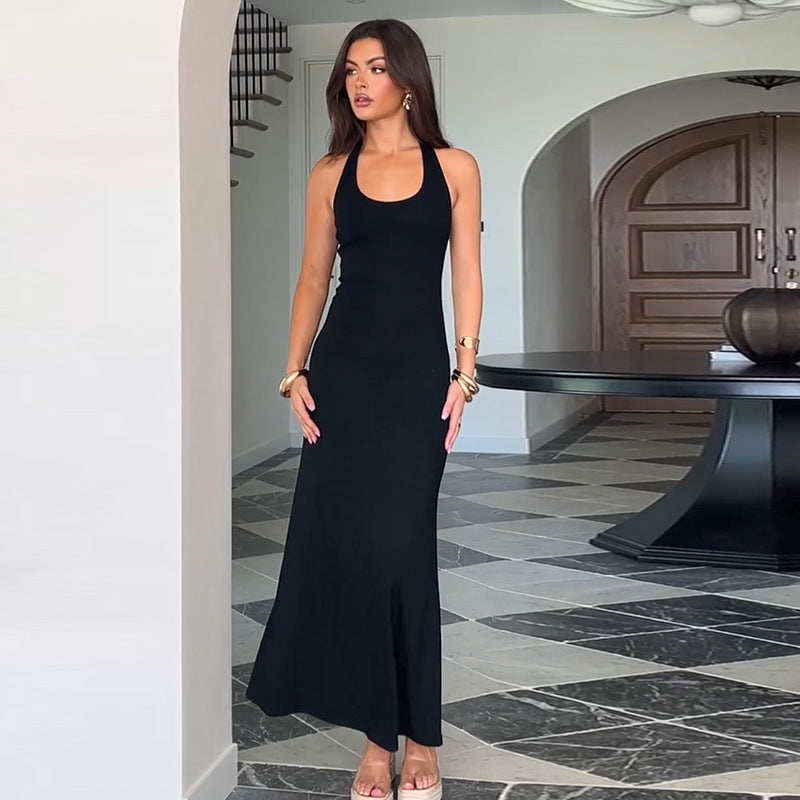 Black Fit And Flare Basic Dress