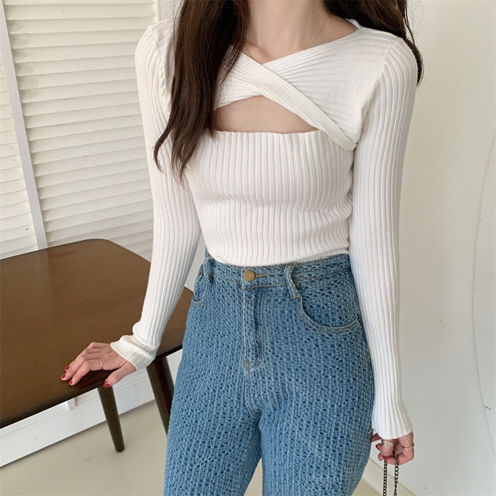 White Flat Wrap Cut Out Top