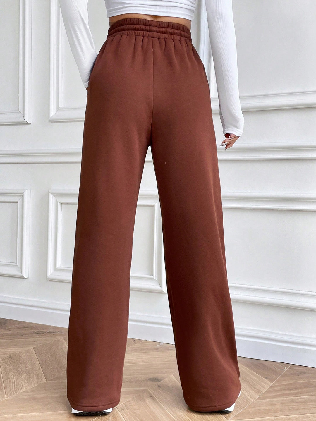 Brown Side Taped Up Sweatpants