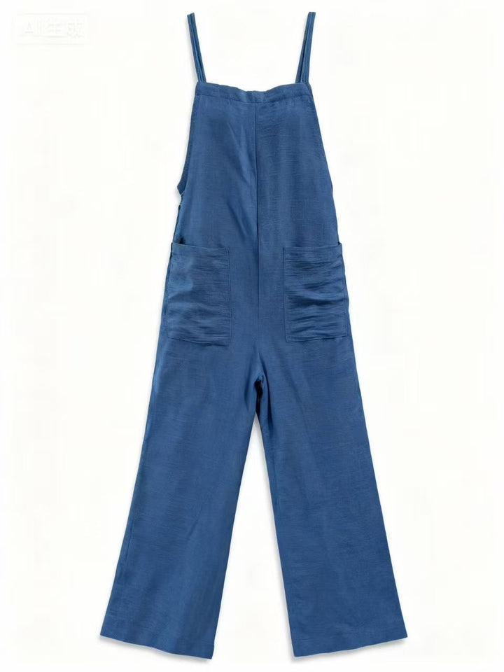 Blue Double Spaghetti Strap Jumpsuits