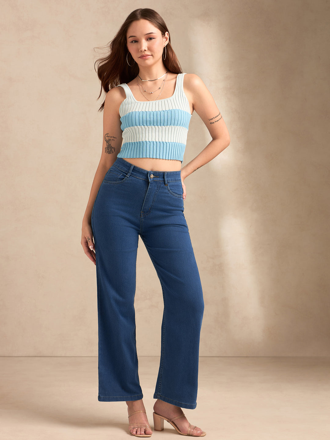 Blue Jean Straight Fit High-Rise Stretchable Jeans
