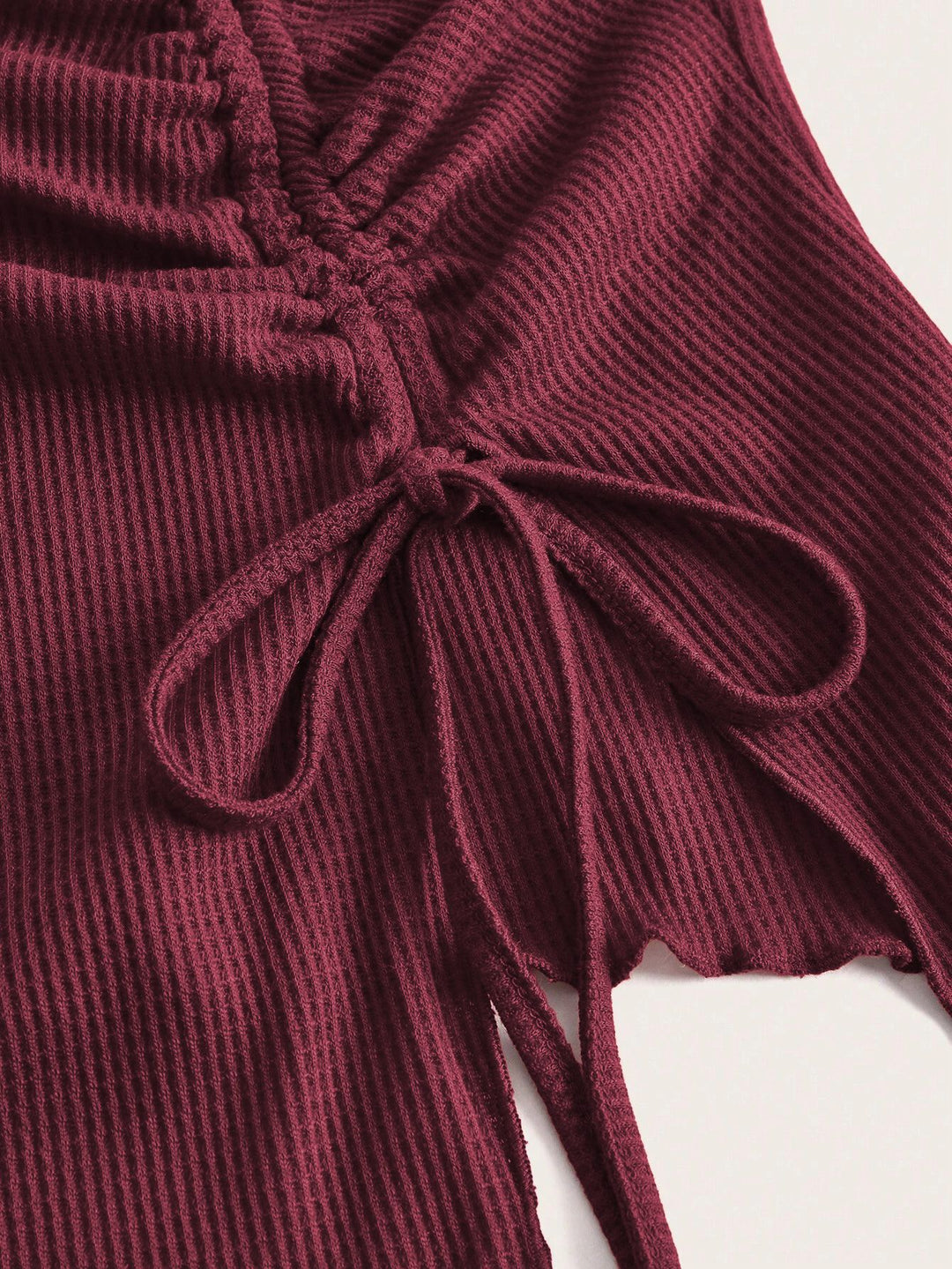Wine Strapless Ruched Top