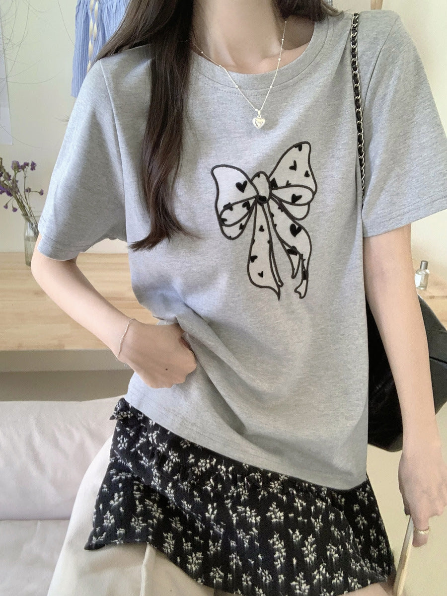 Grey Chest Print Graphic Tshirt