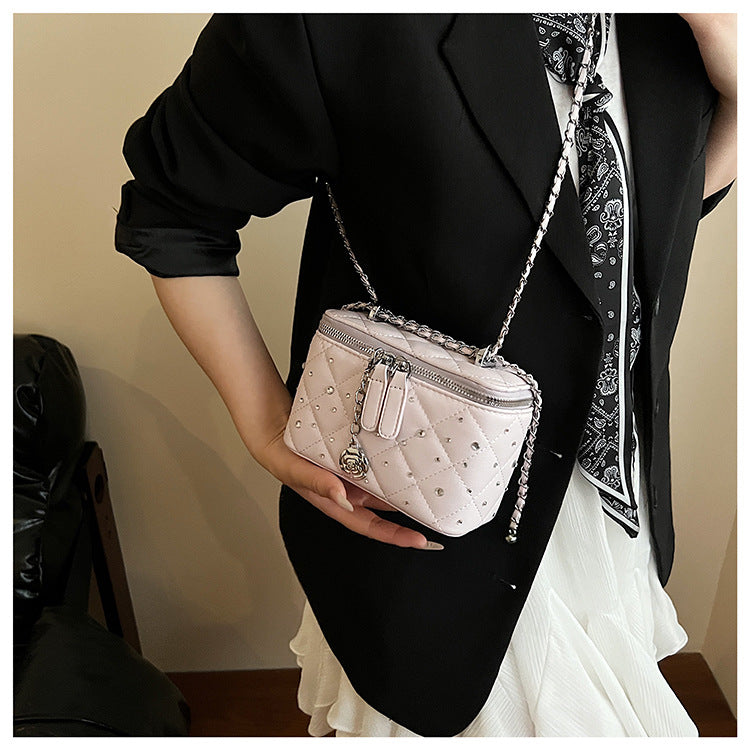 Purple Mini Squarebox Handbag