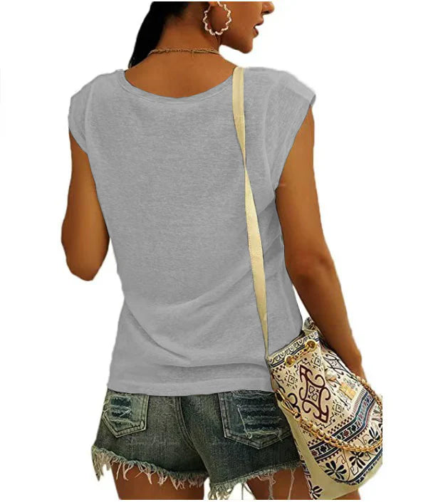Grey Heart Print Graphic Tshirt