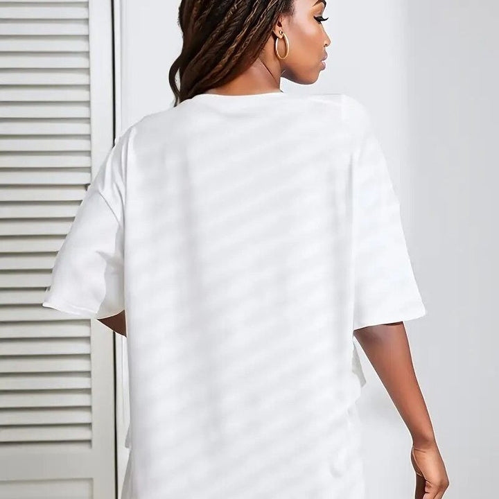 White Chest Print Graphic Tshirt