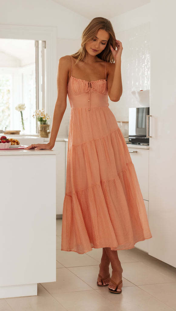 Pink Smocked Bustier Strappy Dress