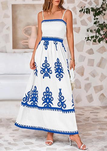 White Strappy Contrast Coloured Printed Dress