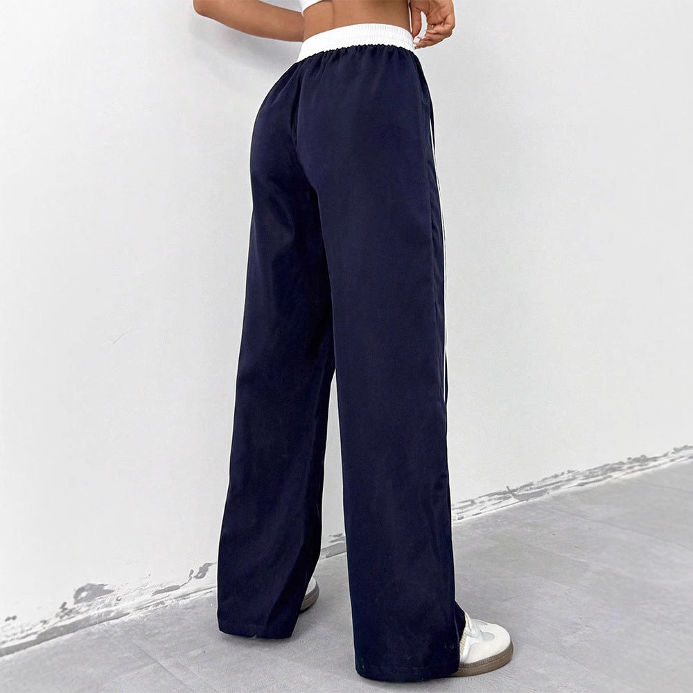 Deep Blue Contrast Binding Sweatpants
