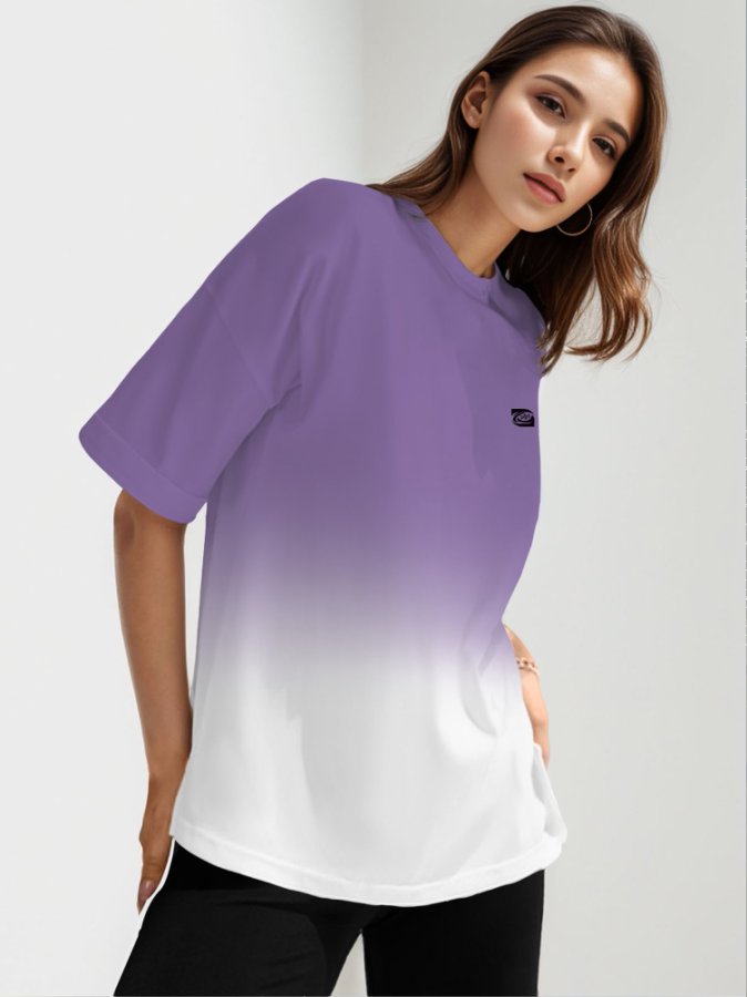 Purple Short Sleeve Graphic Print Tshirt
