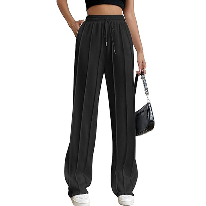 Black Elasticated Regular Fit Drawstring Joggers