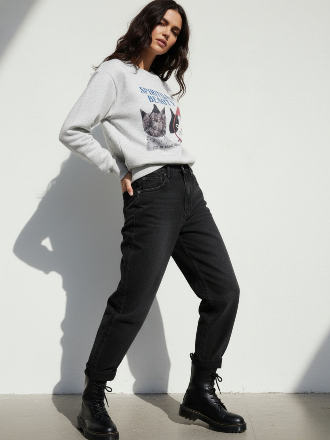 Grey Character Graphic Sweatshirt