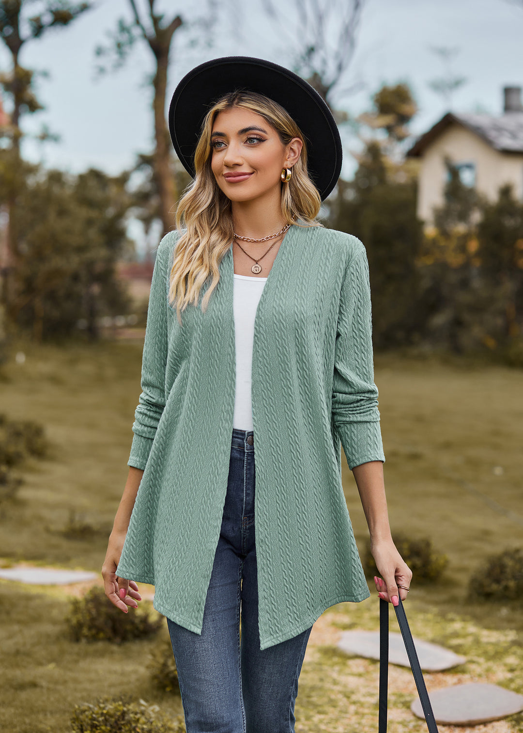 Sea Green Solid Textured Shrug