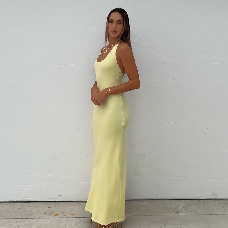 Yellow Fit And Flare Basic Dress