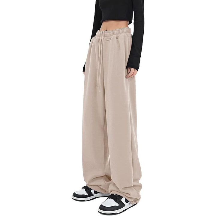 Khaki Elasticated Wide Leg Joggers