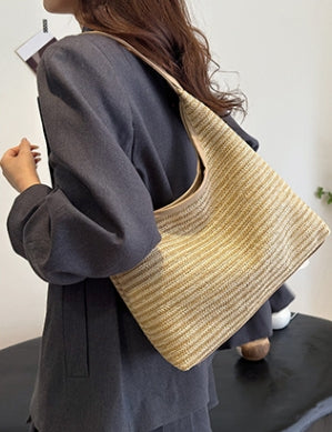 Beige Textured Slouch Hobo