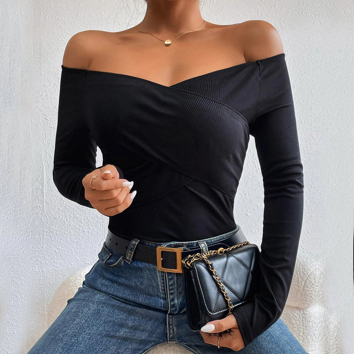 Black Full Sleeved Off-Shoulder Top