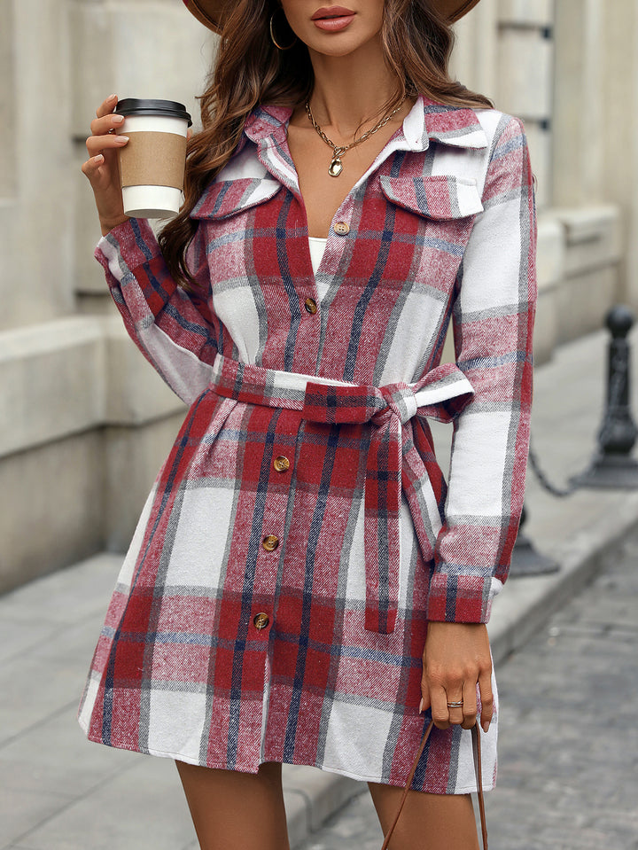 Red Flannel Shirt Dress