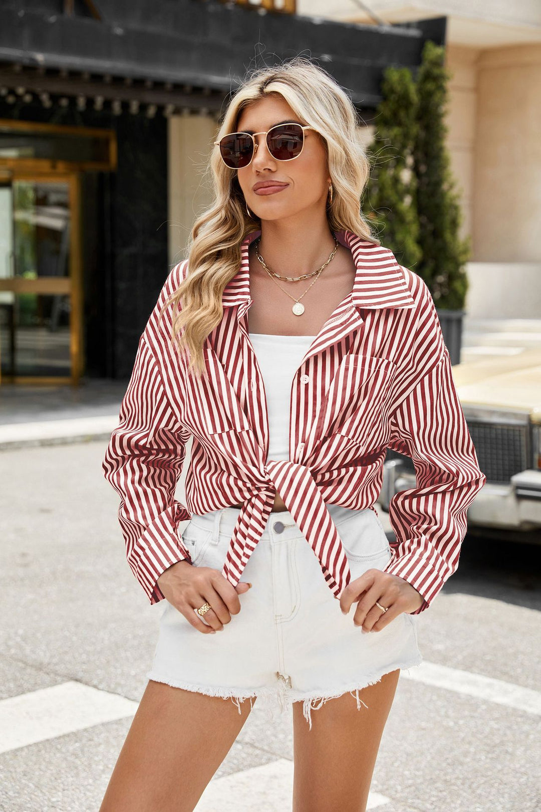 Pink Full Sleeve Front Buttoned Shirt