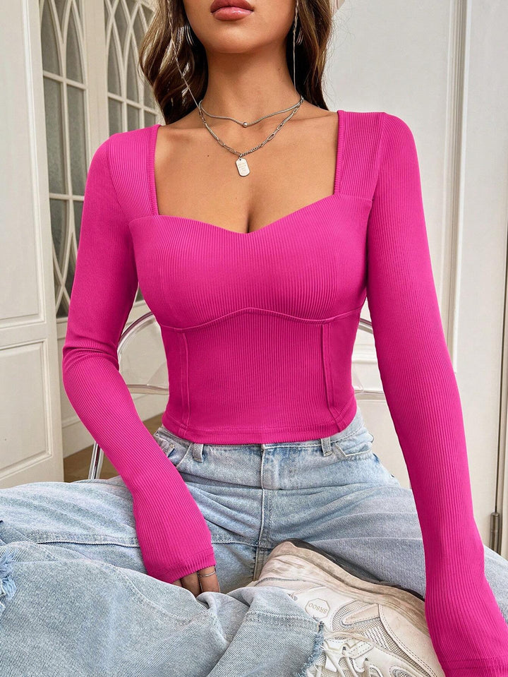 Pink Sweetheart Neckline Corset Top