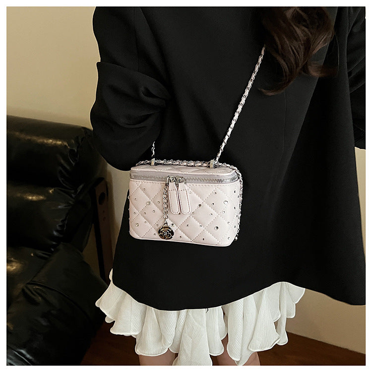 Purple Mini Squarebox Handbag