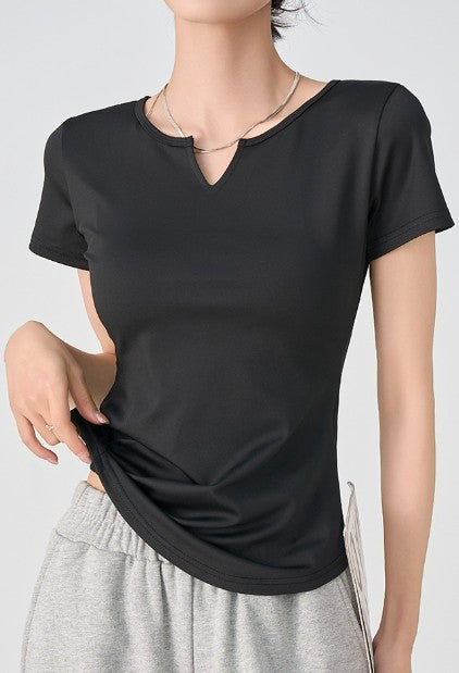 Black V-Neck Regular Fit T-Shirt