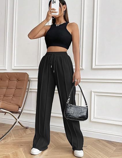 Black Elasticated Regular Fit Drawstring Joggers