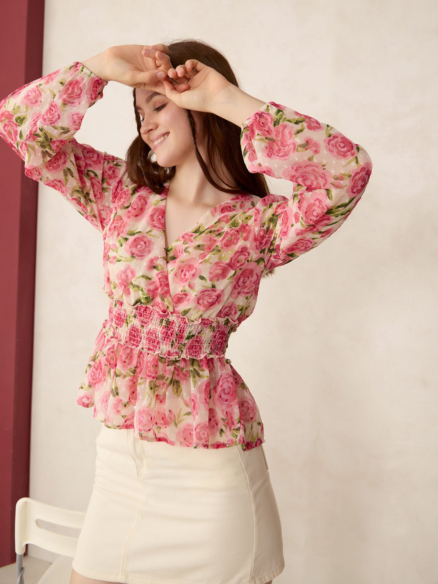 Multi Printed Peplum Top