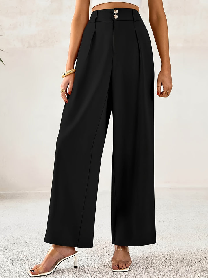 Black High Waist Straight Leg Pant