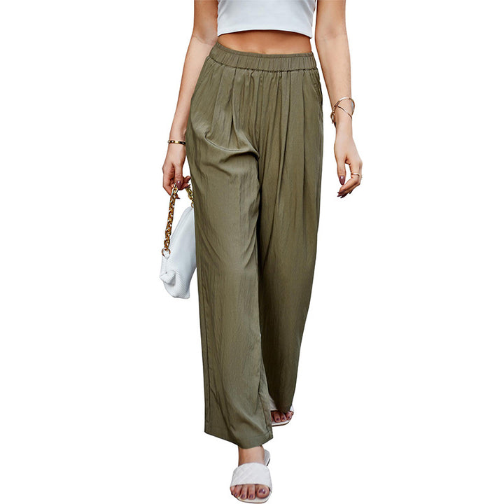 Olive Textured Wide Leg Trouser