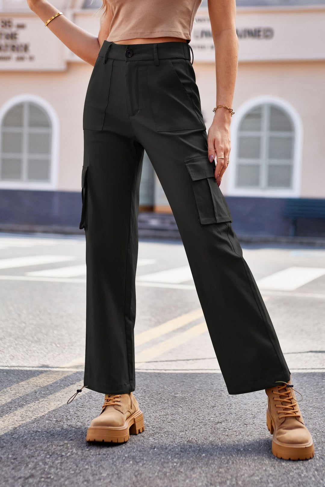 Black Relaxed Fit Cargo Pants