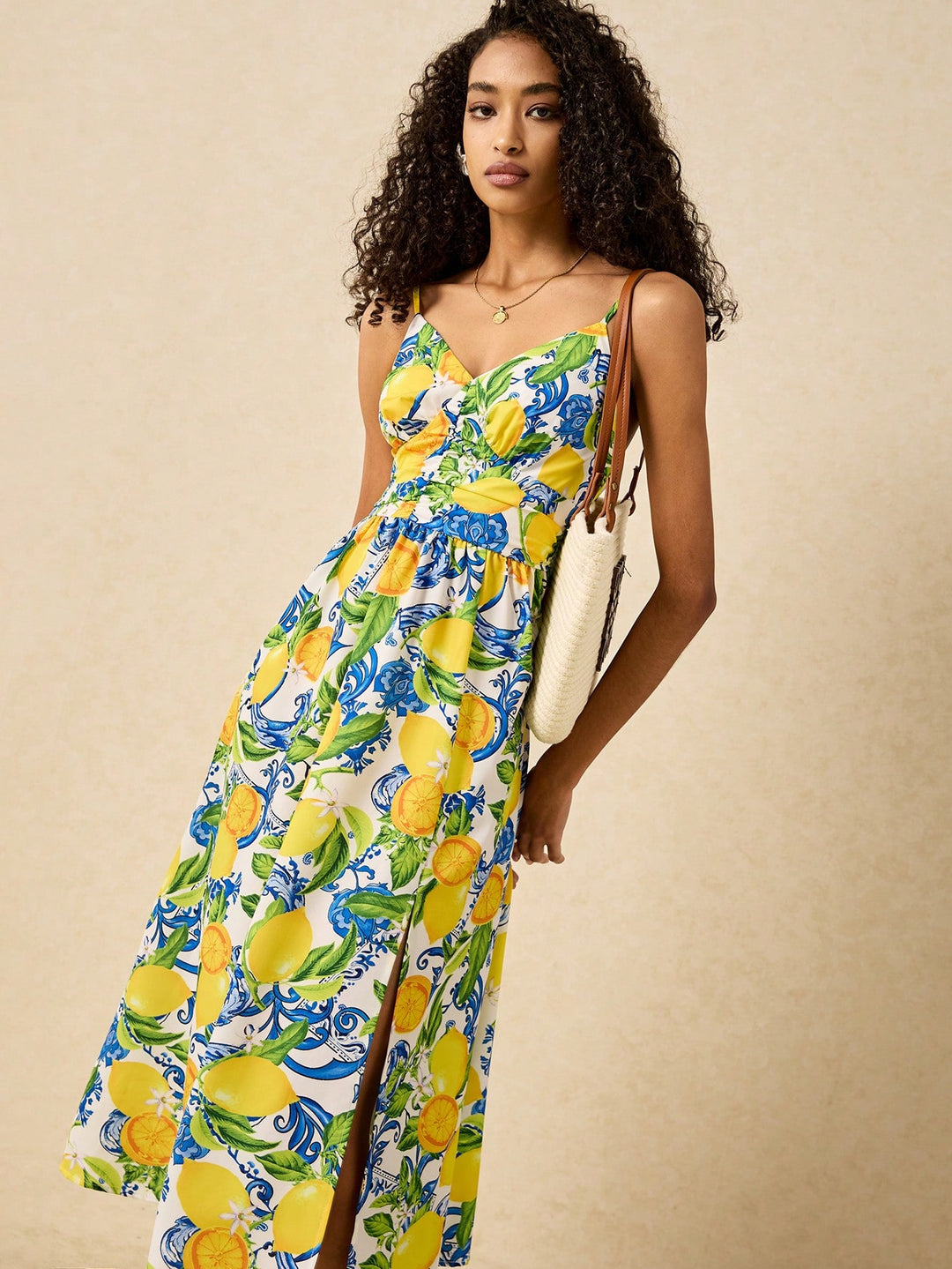 Multi Spaghetti Strap Printed Dress