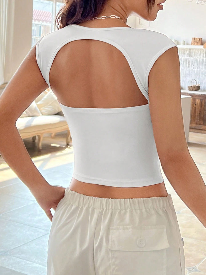 White Ruched Sweetheart Neck Top