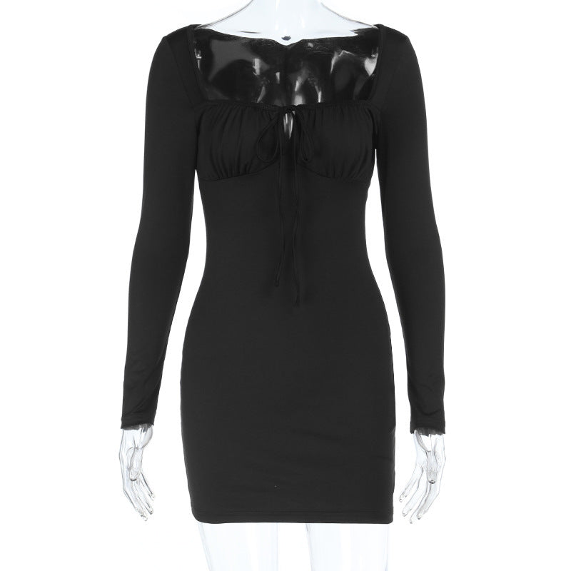 Black Bustier sweetheart neckline dress